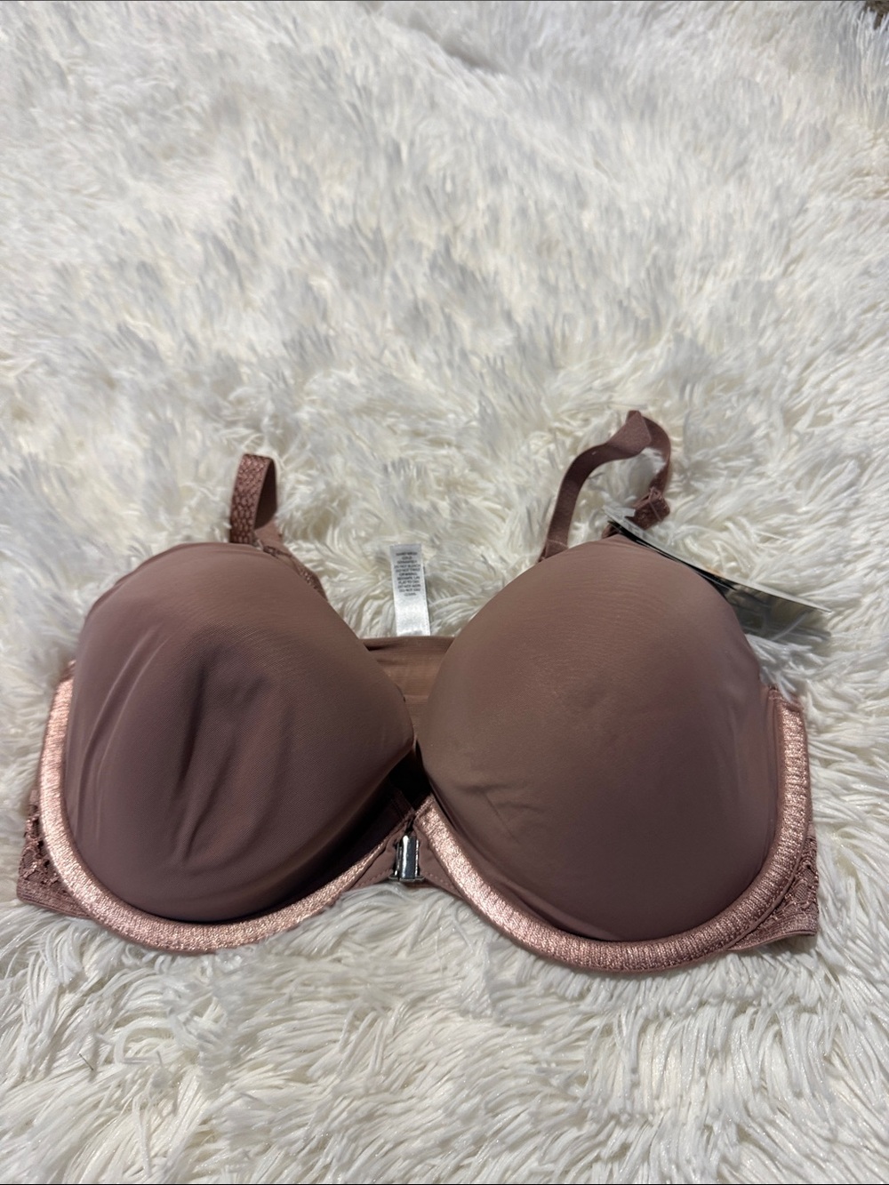 Felina Rose-Mauve T-Shirt Bra with Shimmer Band